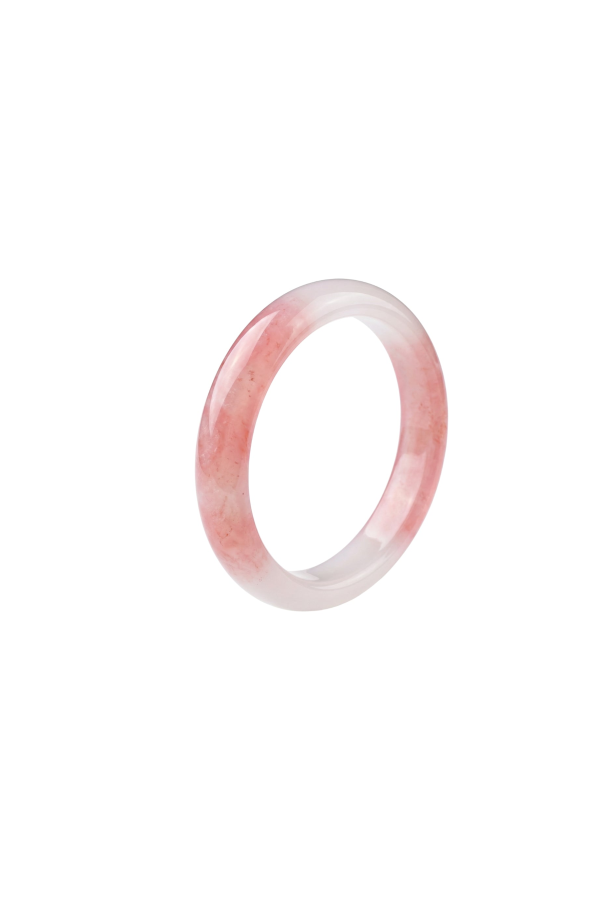 seree Blush Skinny Pink Round Jade Stone Bangle - Ombre Pink