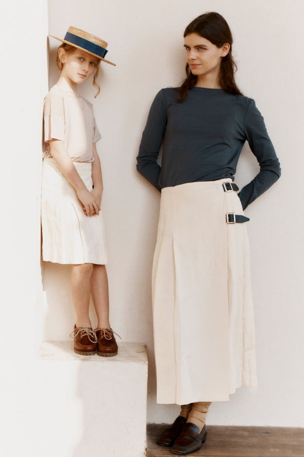 Caramel Linen Kilt Skirt