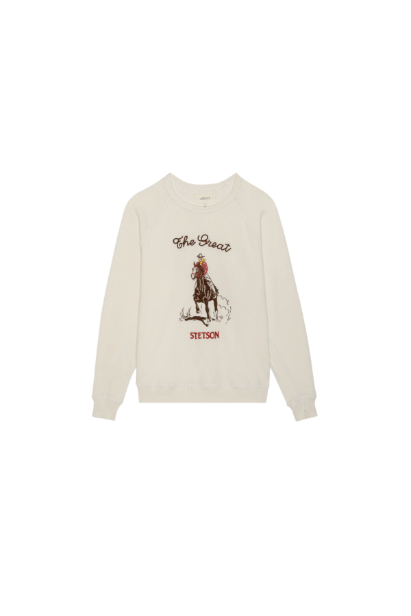 The Great. The College Sweatshirt - Washed White