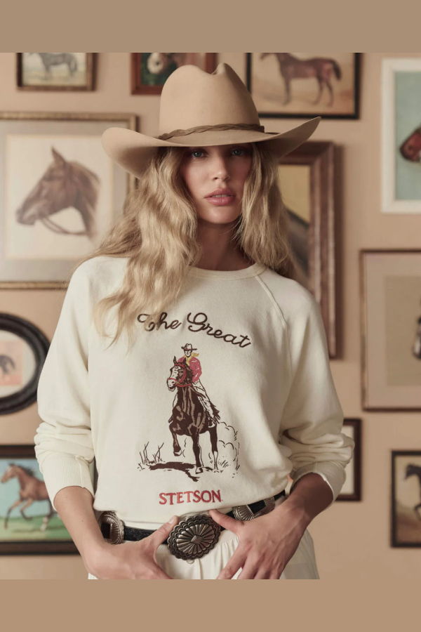 The Great. The College Sweatshirt - Washed White