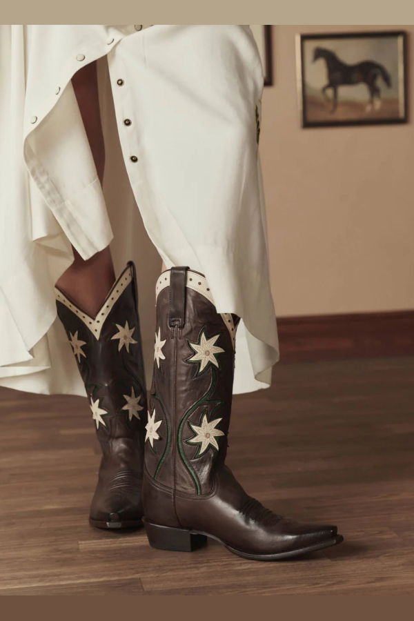 The Great. The Cowboy Boot - Brown Floral