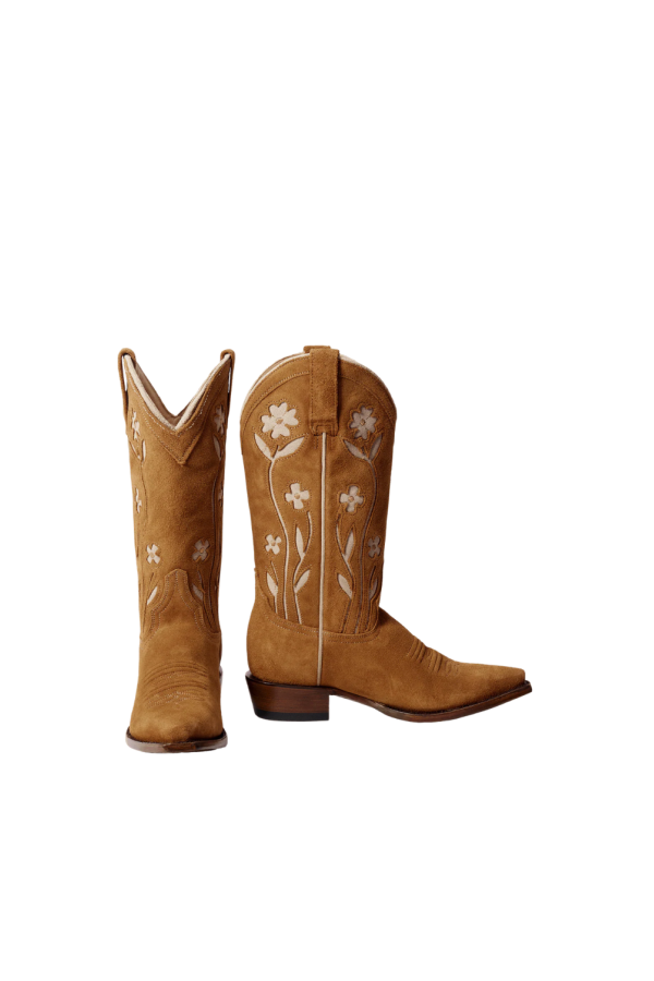 The Great. The Cowboy Boot - Tan Floral