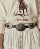 The Great. The Tooled Leather Concho Belt - Black/Silver - Thumbnail 2