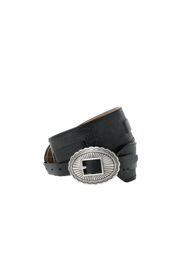 The Great. The Tooled Waist Belt - Black/Silver