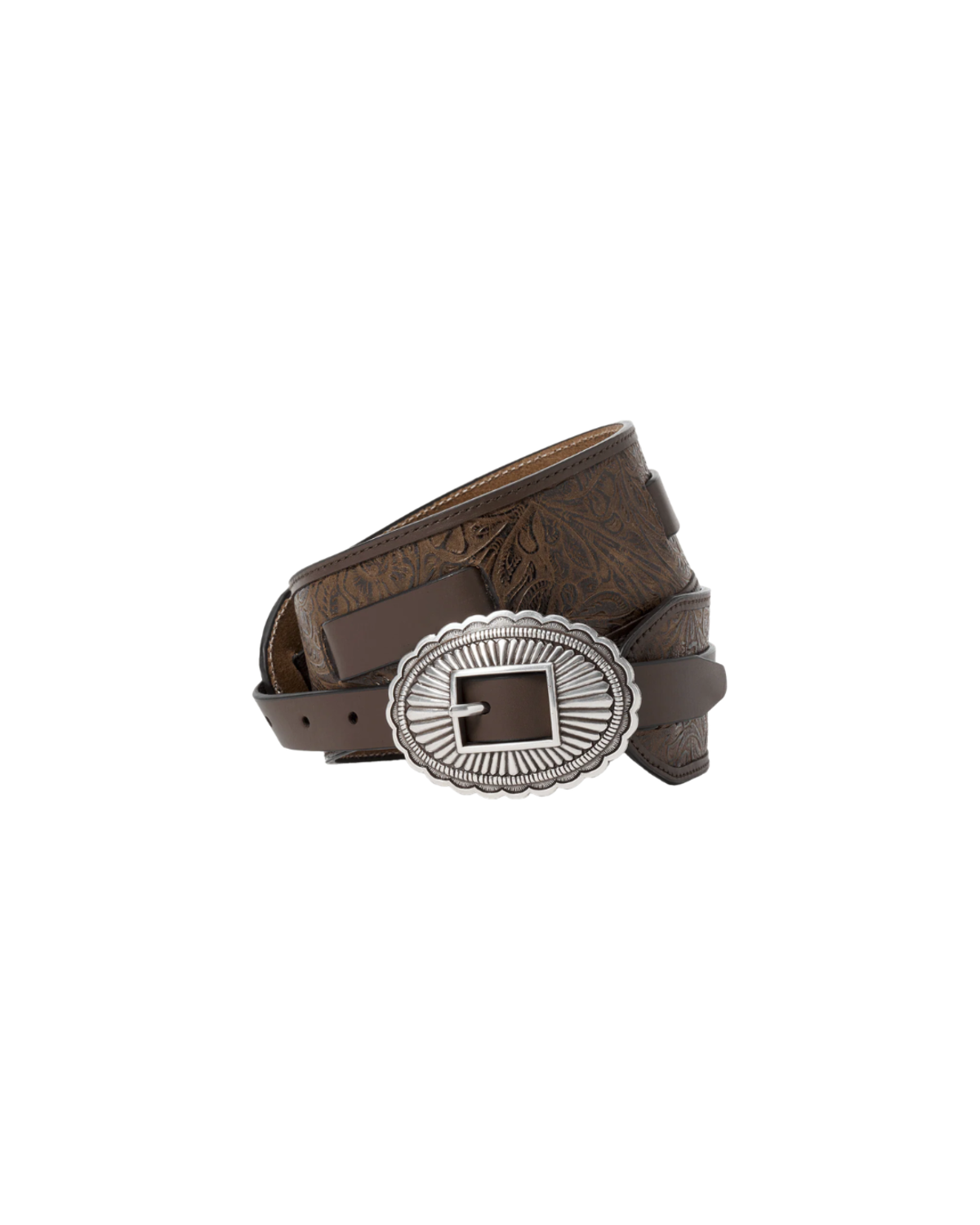 The Great. The Tooled Waist Belt - Brown/Silver - Image 1 of 6