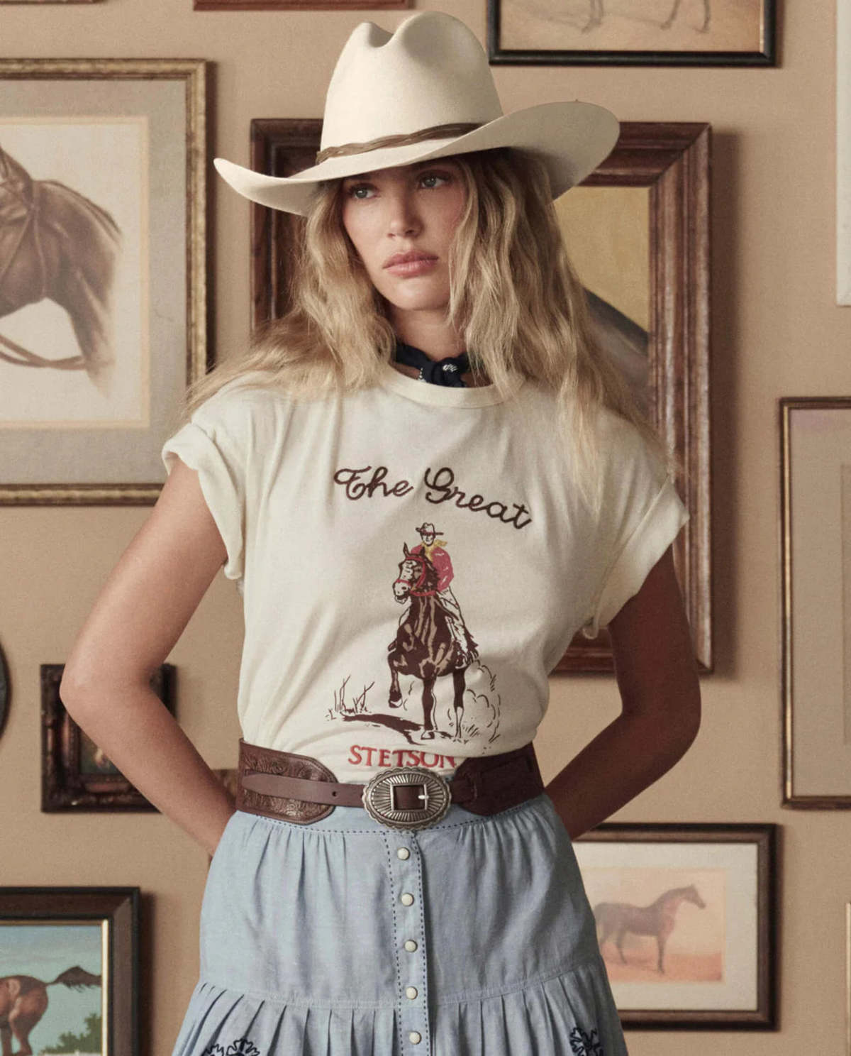 The Great. The Tooled Waist Belt - Brown/Silver - Image 6 of 6