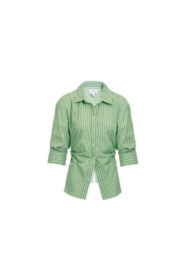 Tanya Taylor Winslet Top - Asparagus/ Optic White