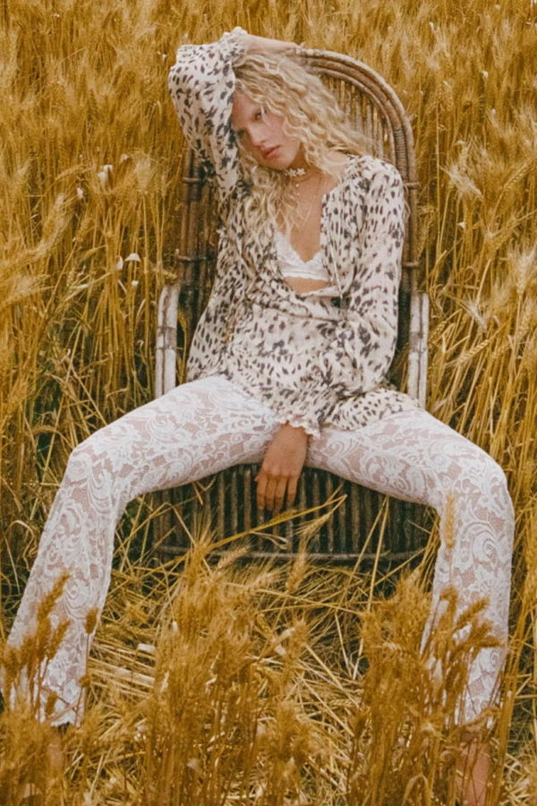 SPELL & THE GYPSY COLLECTIVE Labyrinth Lace Bells Pants - Cloud Cream