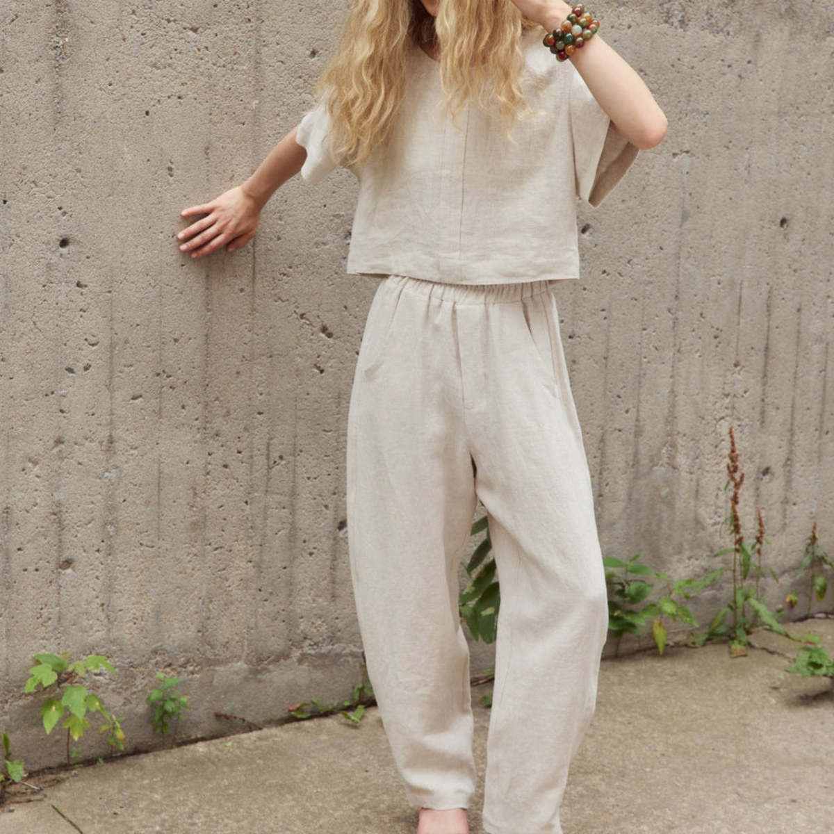 Eve Gravel Jacky Arc Pants - NAVY, or EMERALD, or NATURAL - Image 3 of 3