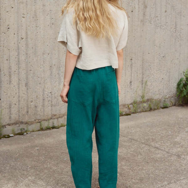 Eve Gravel Jacky Arc Pants - NAVY, or EMERALD, or NATURAL