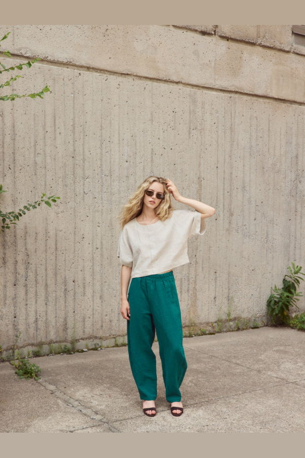Eve Gravel Jordie Top in Emerald or Natural