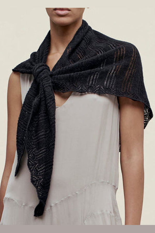 Kallmeyer Mohair Lace Triangle Scarf - Black