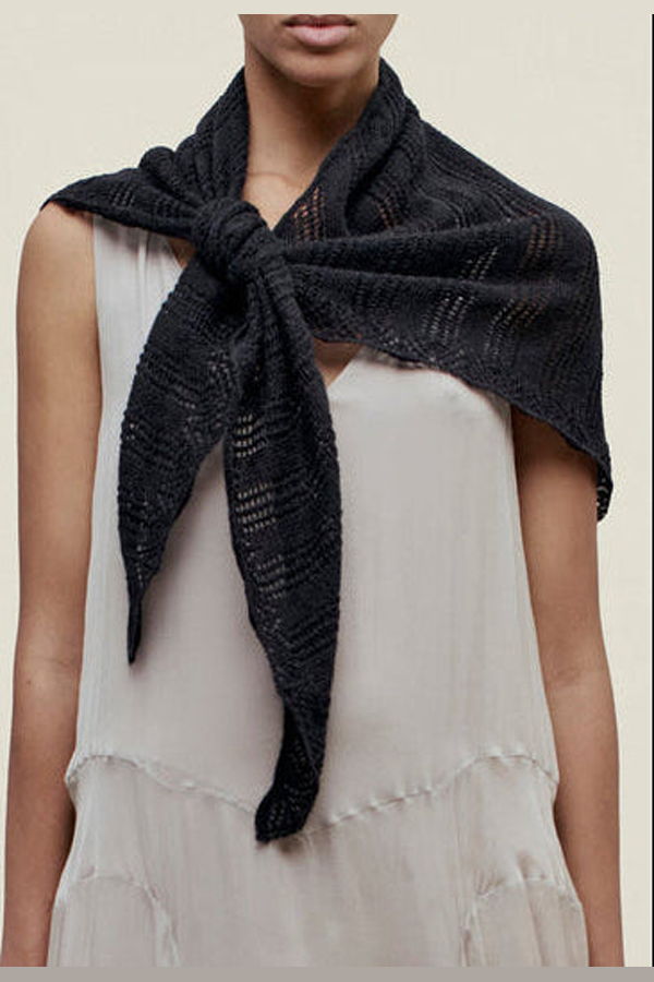 Kallmeyer Mohair Lace Triangle Scarf - Black