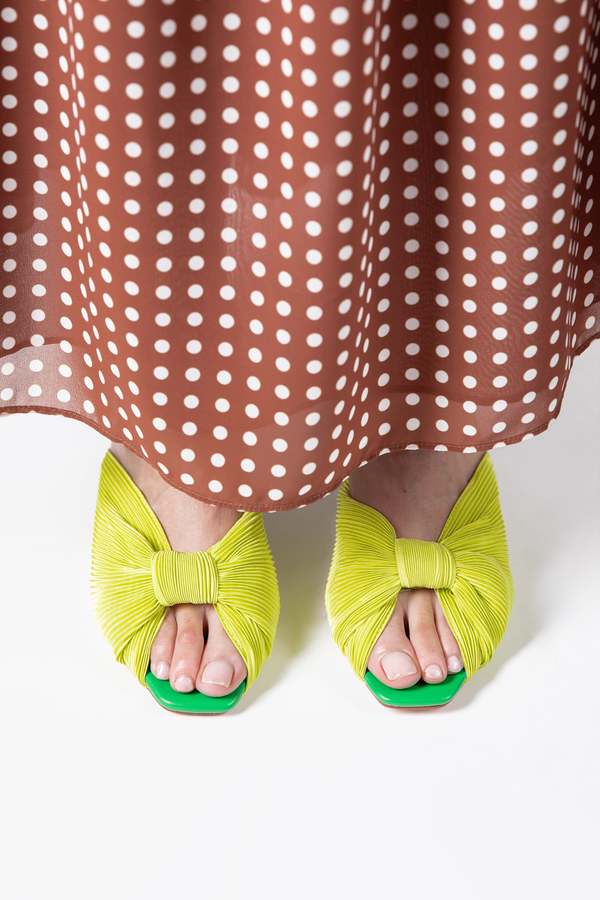 "INTENTIONALLY __________." CURFEW KITTEN HEEL - Black/Flamingo/Grass