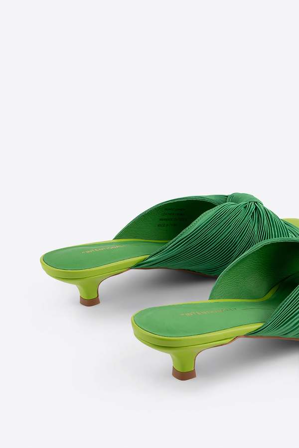 "INTENTIONALLY __________." CURFEW KITTEN HEEL - Black/Flamingo/Grass