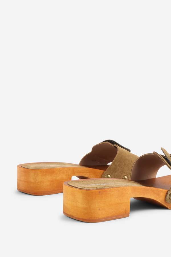 INTENTIONALLY __________. Mar Suede Clog