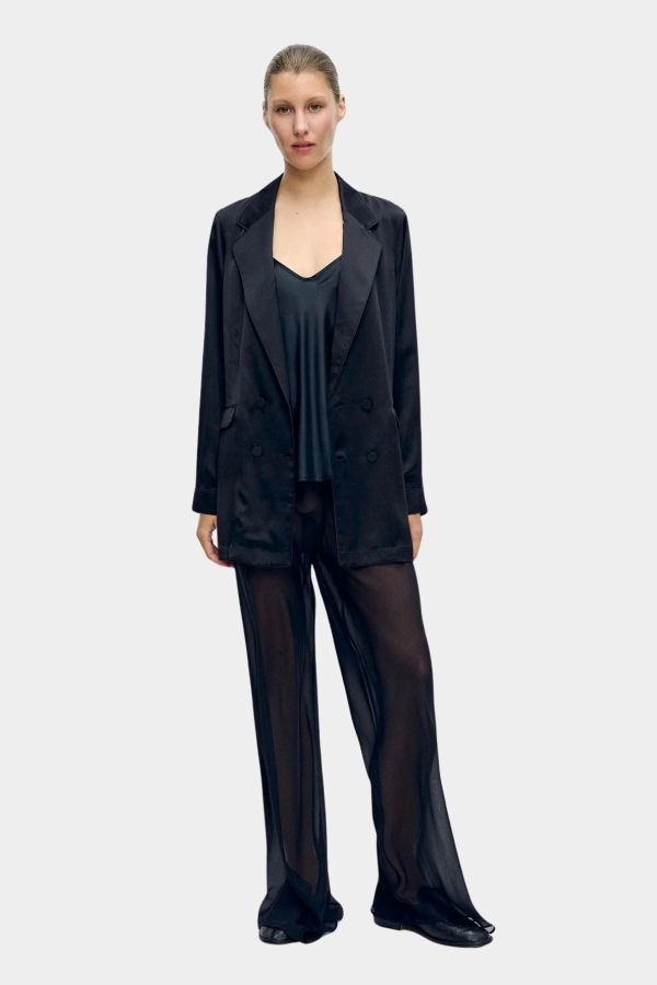 Silk Laundry Relaxed Blazer - Black