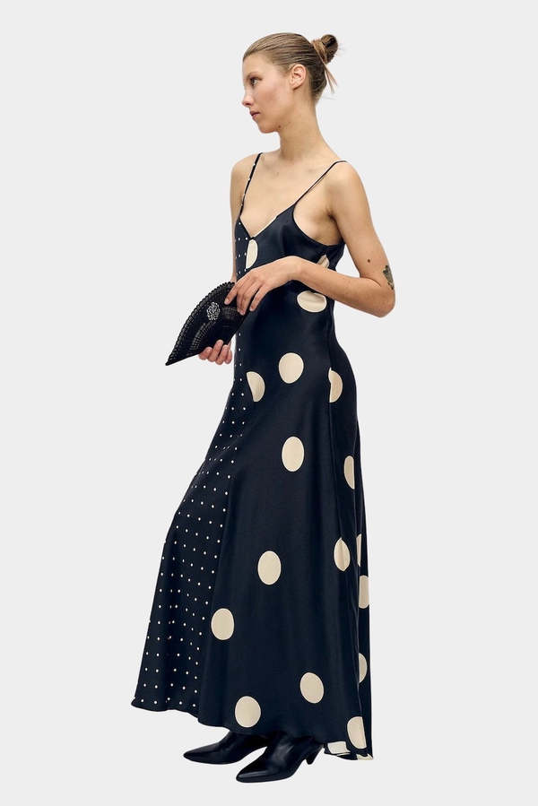 two tone silk dress Maki Oh Two Tone Silk Shantung Puff Sleeve Dress