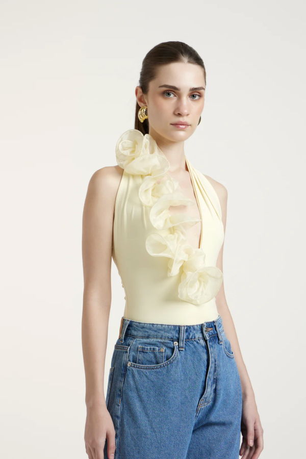 The NKC Store Deme Peony Top - Butter Yellow