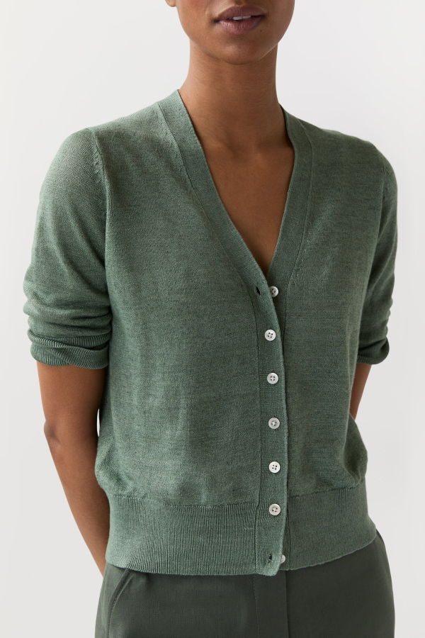 Ann Mashburn Short Sleeved Rosie V-Neck Cardigan