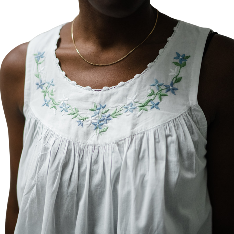 Maison d'Haiti Blue Garland Nightgown