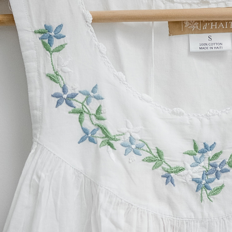 Maison d'Haiti Blue Garland Nightgown