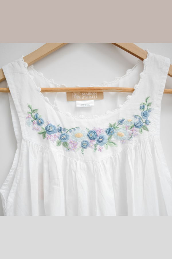 Maison d'Haiti Blue Rosebud Nightgown