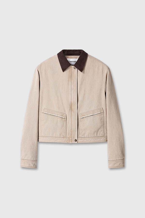 TONYWACK Cropped Work Jacket - Washed Beige