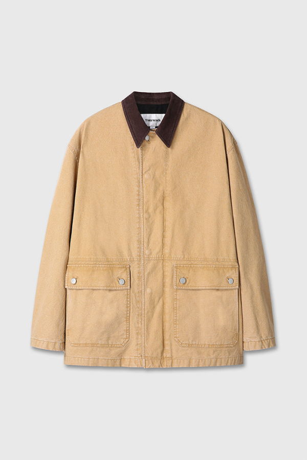 TONYWACK Garment Washed Barn Jacket - Faded Beige