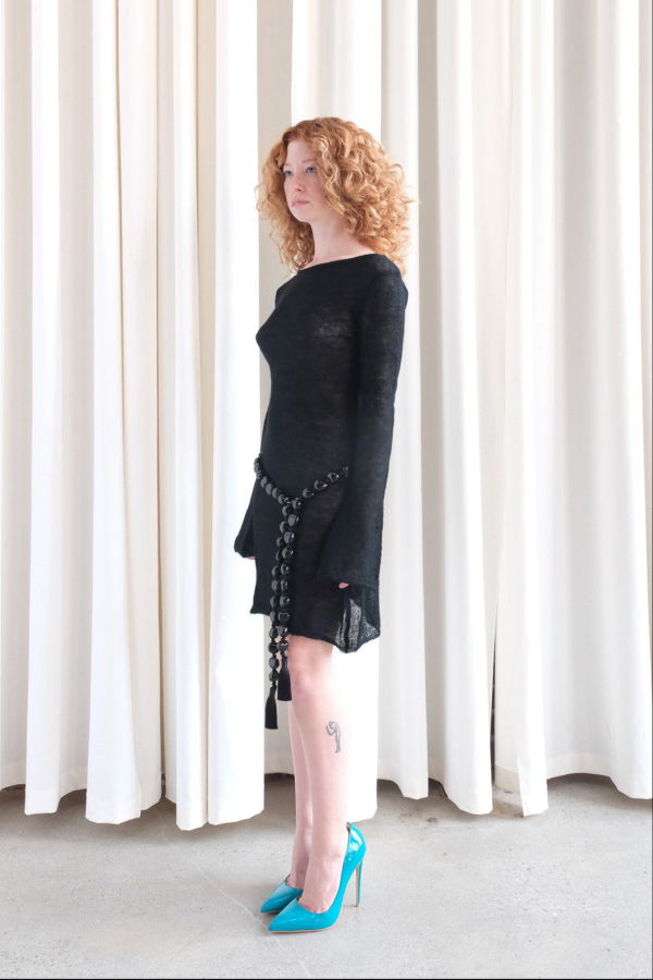 Geel Boatneck Panorama Dress