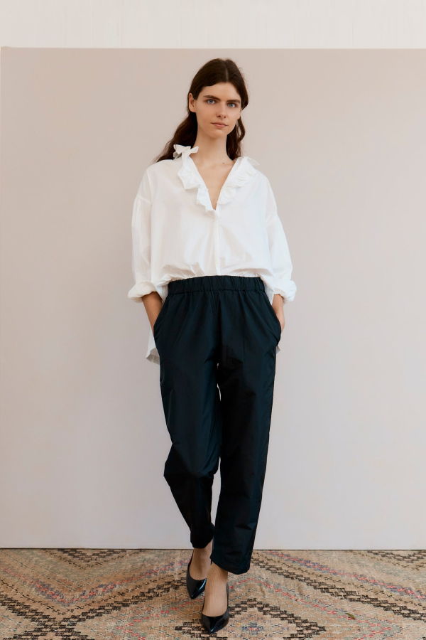 Caramel Chichester Taffeta Trousers - Black