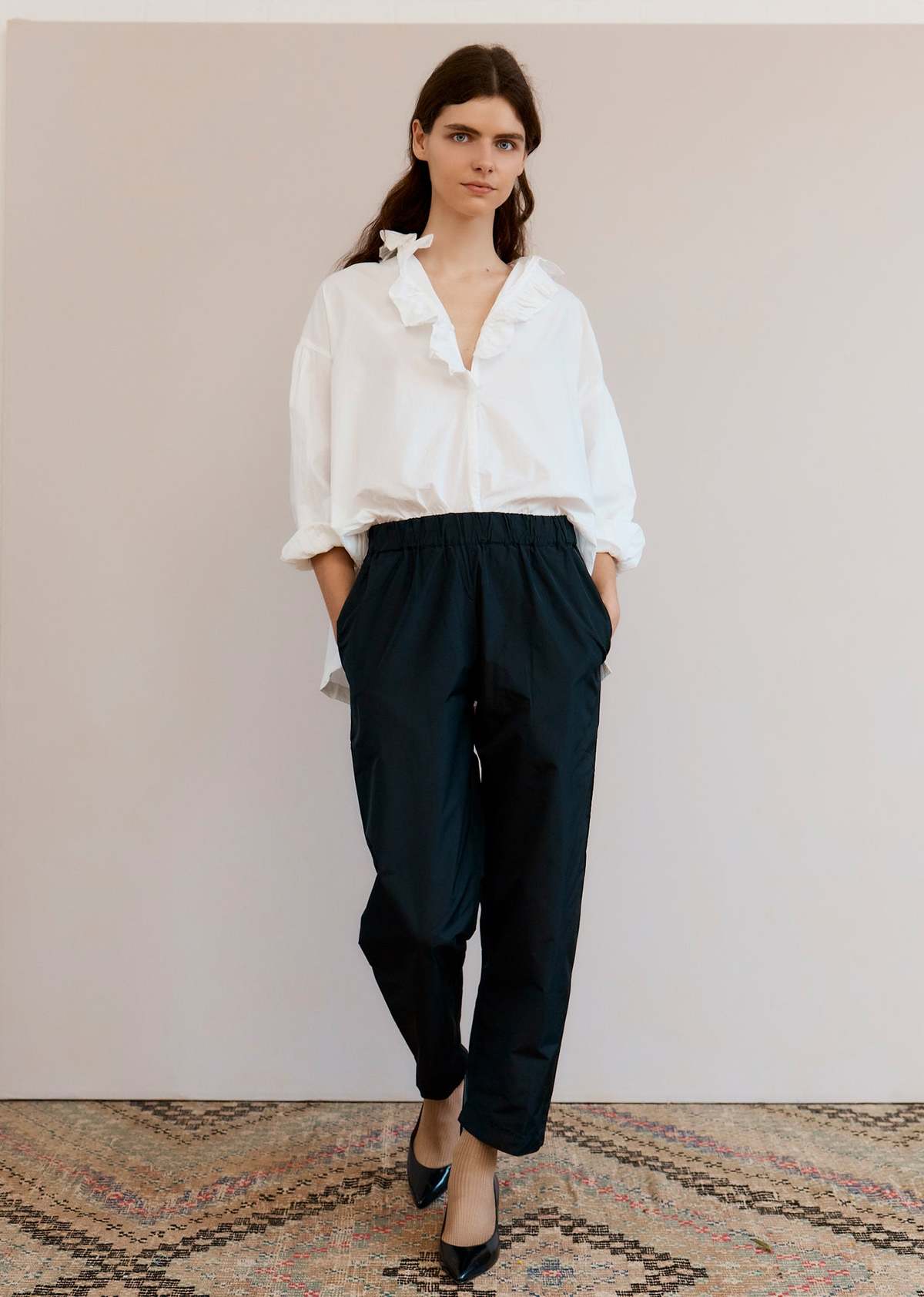 Caramel Chichester Taffeta Trousers - Black - Image 1 of 6