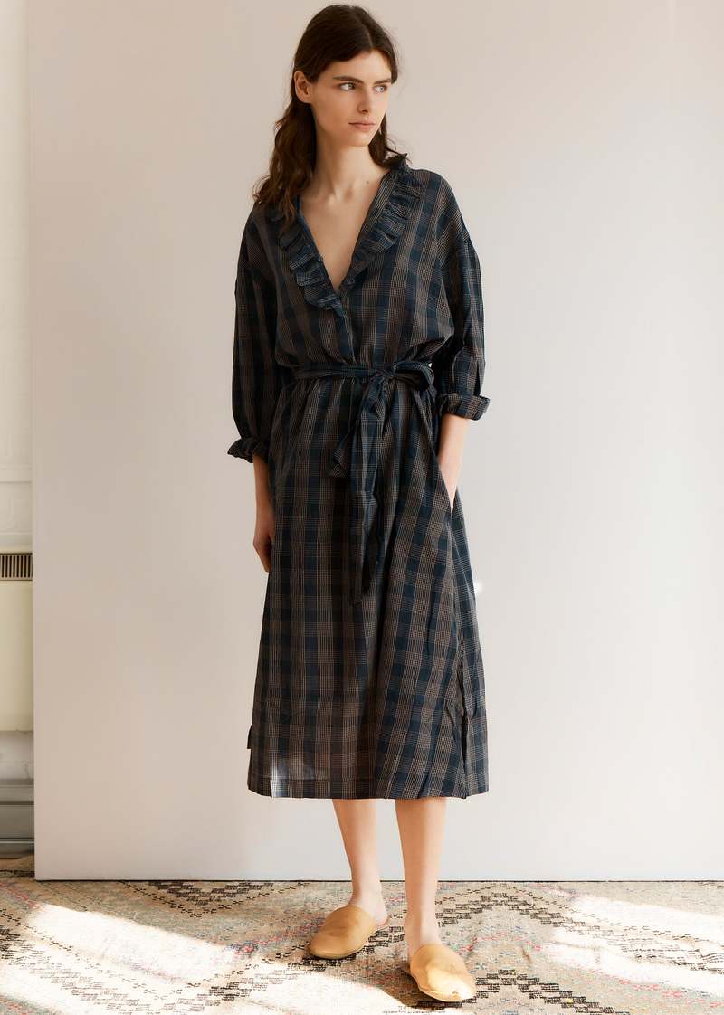 Caramel Frill Collar Dress