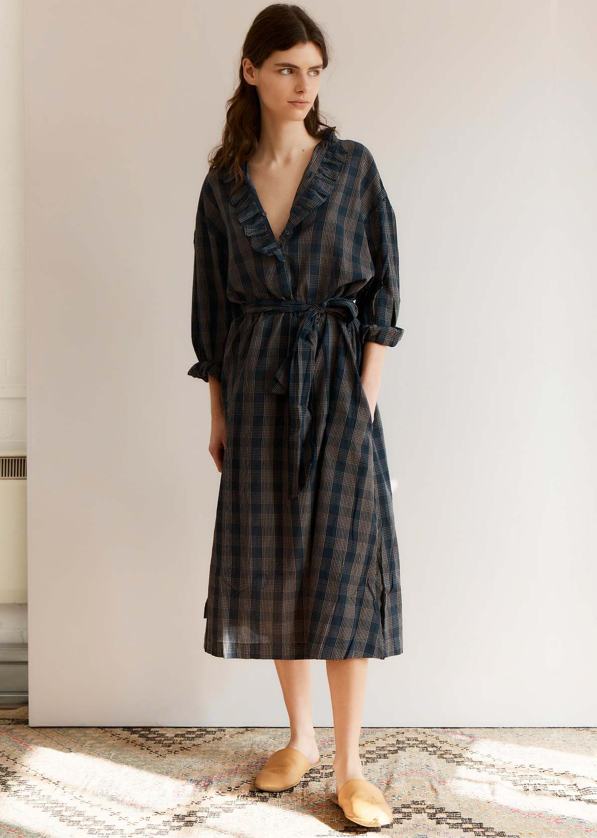 Caramel Frill Collar Dress - Image 3 of 5