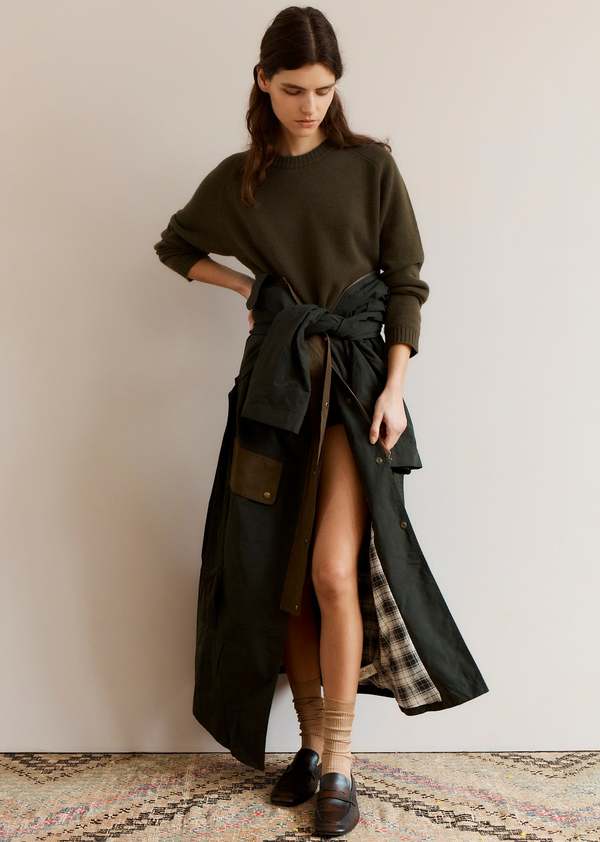 Caramel Poa Cashmere Jumper - Olive