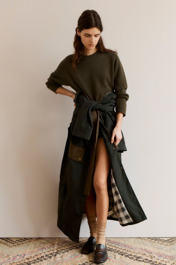 Caramel Poa Cashmere Jumper - Olive