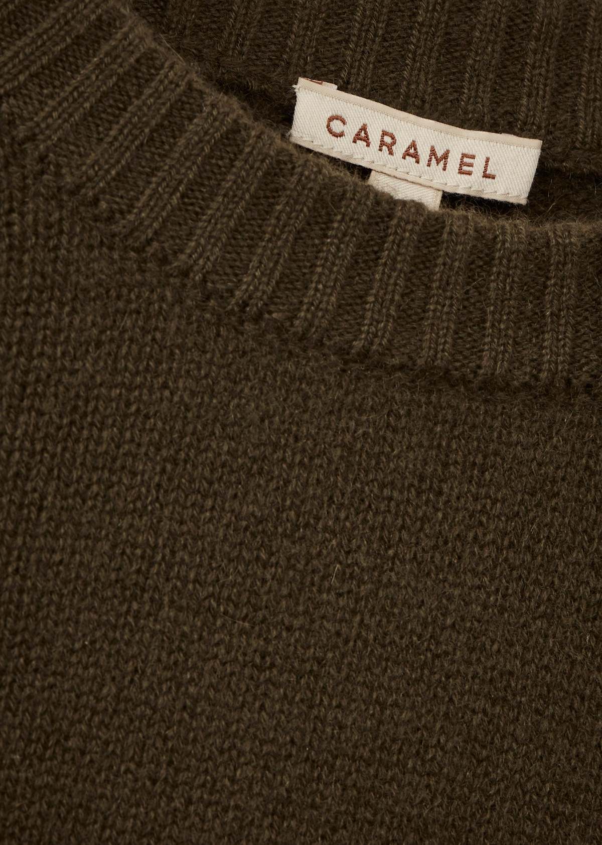 Caramel Poa Cashmere Jumper - Olive - Image 3 of 6