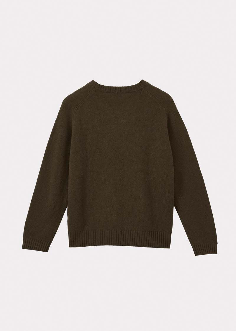 Caramel Poa Cashmere Jumper - Olive
