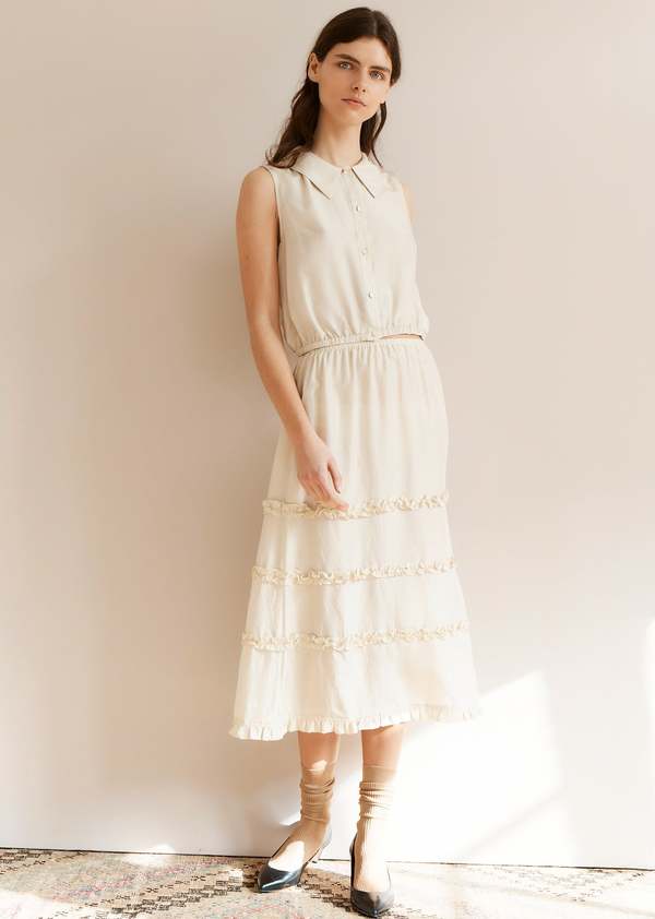 Caramel Verity Silk Skirt