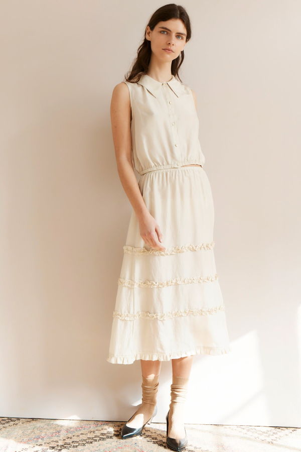 Caramel Verity Silk Skirt