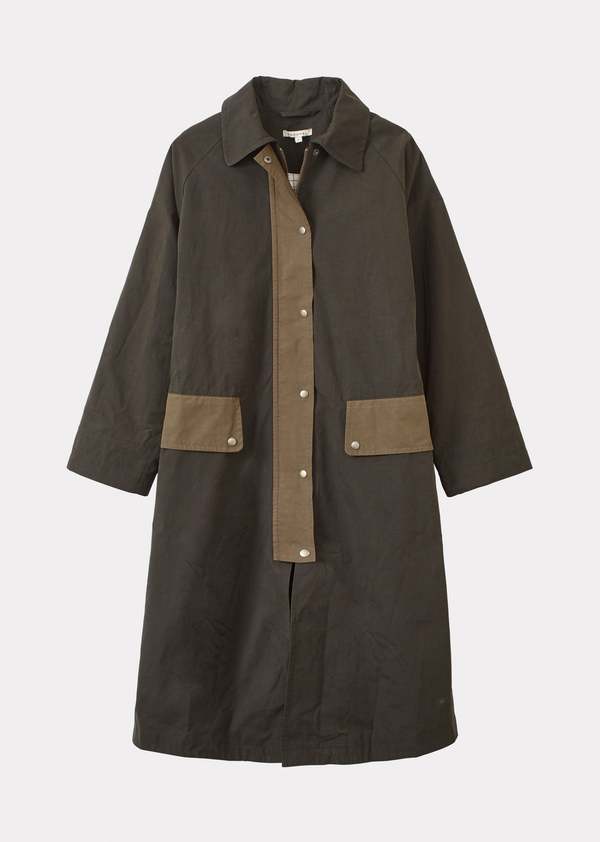 Caramel WOMAN OVERSIZED MAC - DARK PINE GREEN