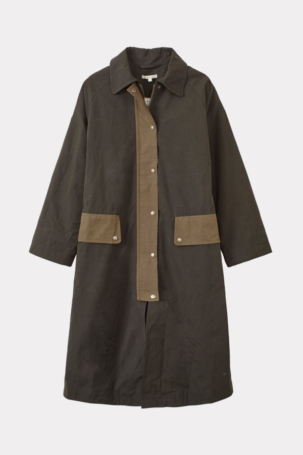 Caramel WOMAN OVERSIZED MAC - DARK PINE GREEN