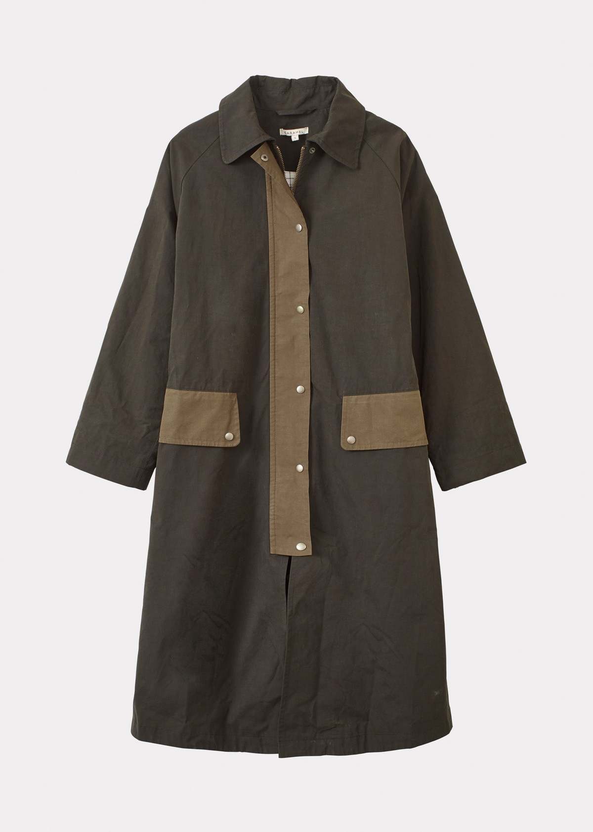 Caramel WOMAN OVERSIZED MAC - DARK PINE GREEN - Image 1 of 9