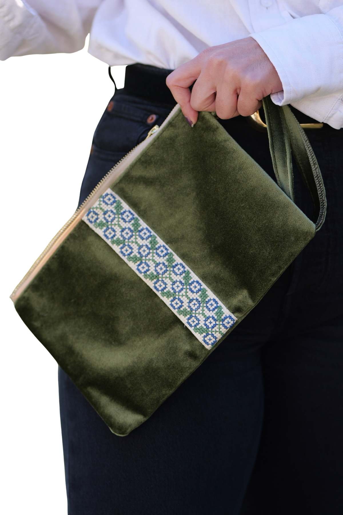 Darzah Velvet Tatreez Clutch - Image 1 of 7