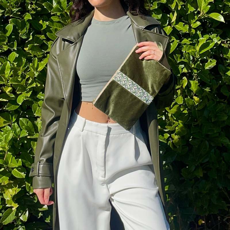 Darzah Velvet Tatreez Clutch