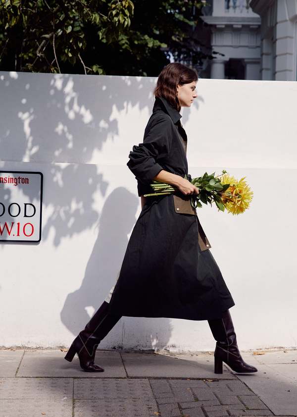 Caramel WOMAN OVERSIZED MAC - DARK PINE GREEN