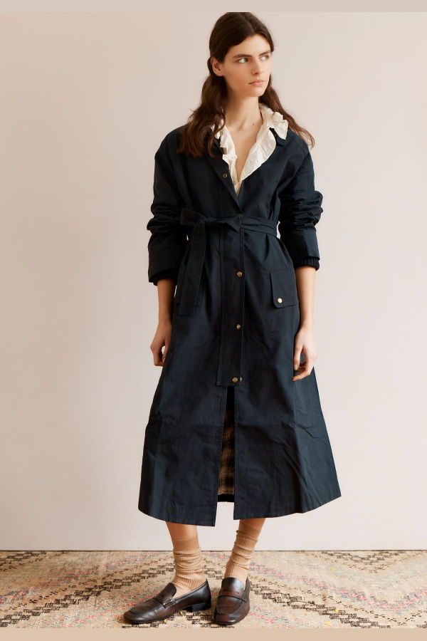 Caramel WOMAN OVERSIZED MAC COAT - DARK NAVY