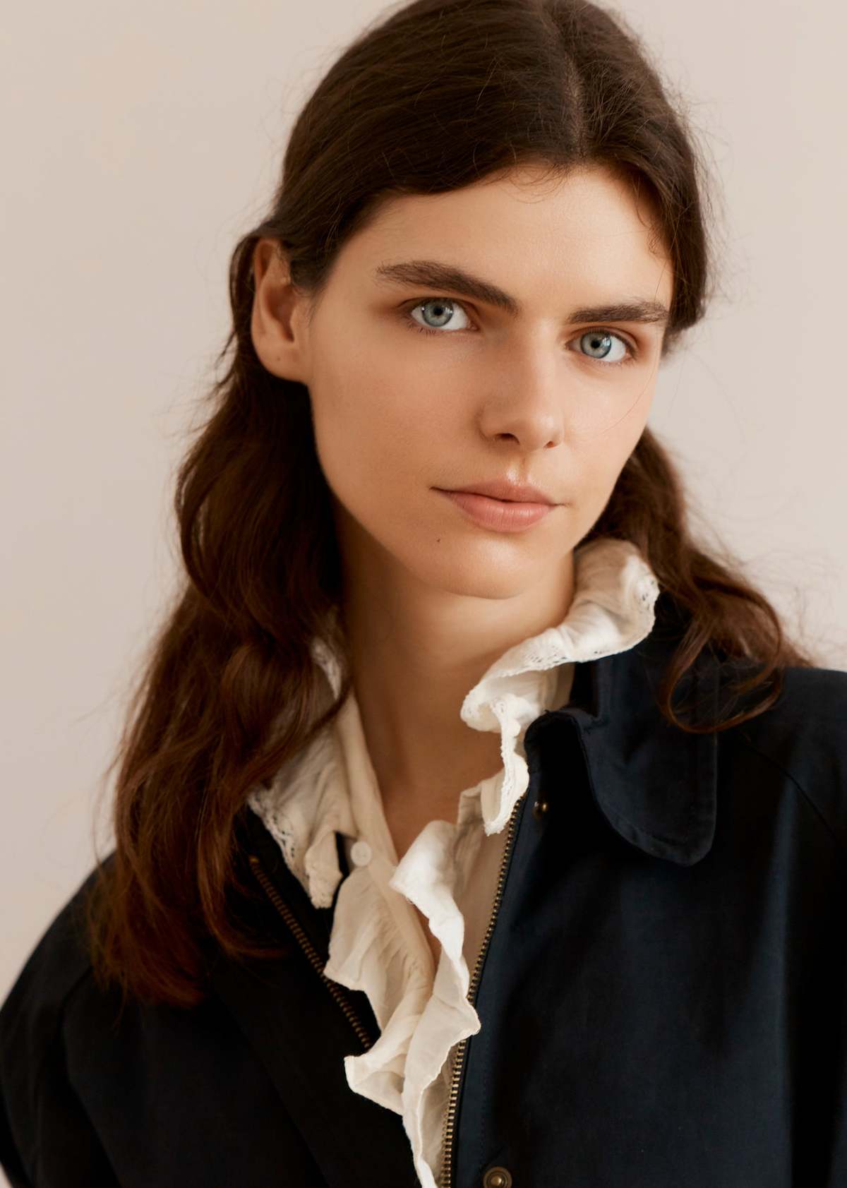 Caramel Frill Collar Cotton Blouse - Image 2 of 4