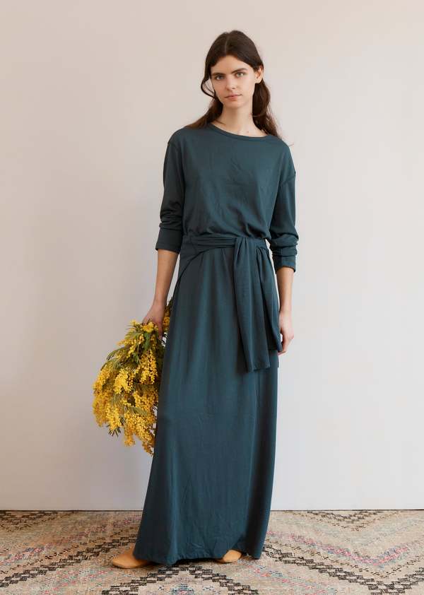 Caramel Long Sleeve Dress - Charcoal