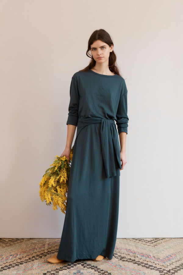 Caramel Long Sleeve Dress - Charcoal